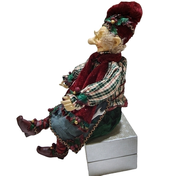 Santa's Helper Head toy maker Elf posable figure 19" Old World - Picture 4 of 14